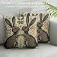 thumbnail image 3 of Qinduosi Easter Bunny Pillow Covers of Bow Rabbit Polka Dot Grey Stripes Decorative Throw Pillows Spring Holiday Pillow Cases Farmhouse Home Decor for Sofa Couch Porch White, 3 of 5