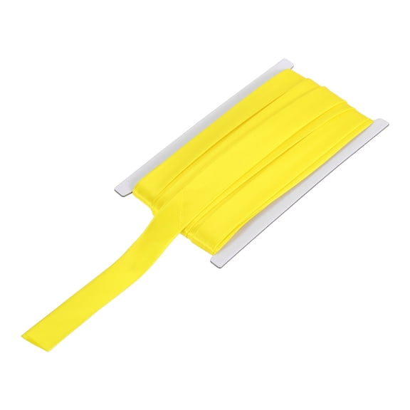 Uxcell Double Fold Bias Tape for Sewing 3/4 Inch x 12 Yards Satin Pre-fold Continuous Binding Tape for Seaming Quilting Hemming Binding DIY Crafts, Yellow
