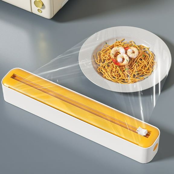 Plastic Wrap Dispenser, Reusable Cling Film Dispenser, Cling Wrap Dispenser With Slide Cutter, Also For Aluminum Foil, Tin Foil, Baking Paper