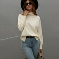 thumbnail image 4 of Vedolay Sweaters for Women Lightweight Sweaters Long Sleeve Crew Neck Color Block Striped Pullover Tops,Beige XL, 4 of 5