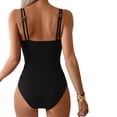 thumbnail image 5 of One Piece Swimsuit for Women Tummy Control Ruched Bathing Suit Push Up Slimming Swim Suit Double Straps Swimwear Black S, 5 of 5