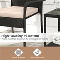 thumbnail image 5 of 3-Piece Patio PE Wicker Bistro Set, Tempered Glass 2-Tier Side Table Outdoor Chair Set-Beige, 5 of 9