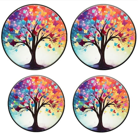 

Bahomeck Electric Stove Burner Covers Set Of 4 Tree With Colorful Butterflies With Bright Colors Metal Gas Stove Burner Covers Protecting Gas Stoves 8 Inch And 10 Inch