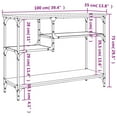 thumbnail image 4 of vidaXL Console Table with Shelves Brown Oak 100x35x75 cm, 4 of 5