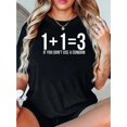 thumbnail image 1 of Camiseta de Mujer de Verano BásicaWomen's Fashionable Black T-Shirt with Creative English Number Print - Casual Round Neck, Short Sleeve, Comfortable Polyester Blend, Machine Washable - Ideal for Su, 1 of 7