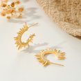 thumbnail image 3 of GDCOIN Open Spike C Shape Earrings 14K Gold Plated Simple Everyday Jewelry for Women, 3 of 9