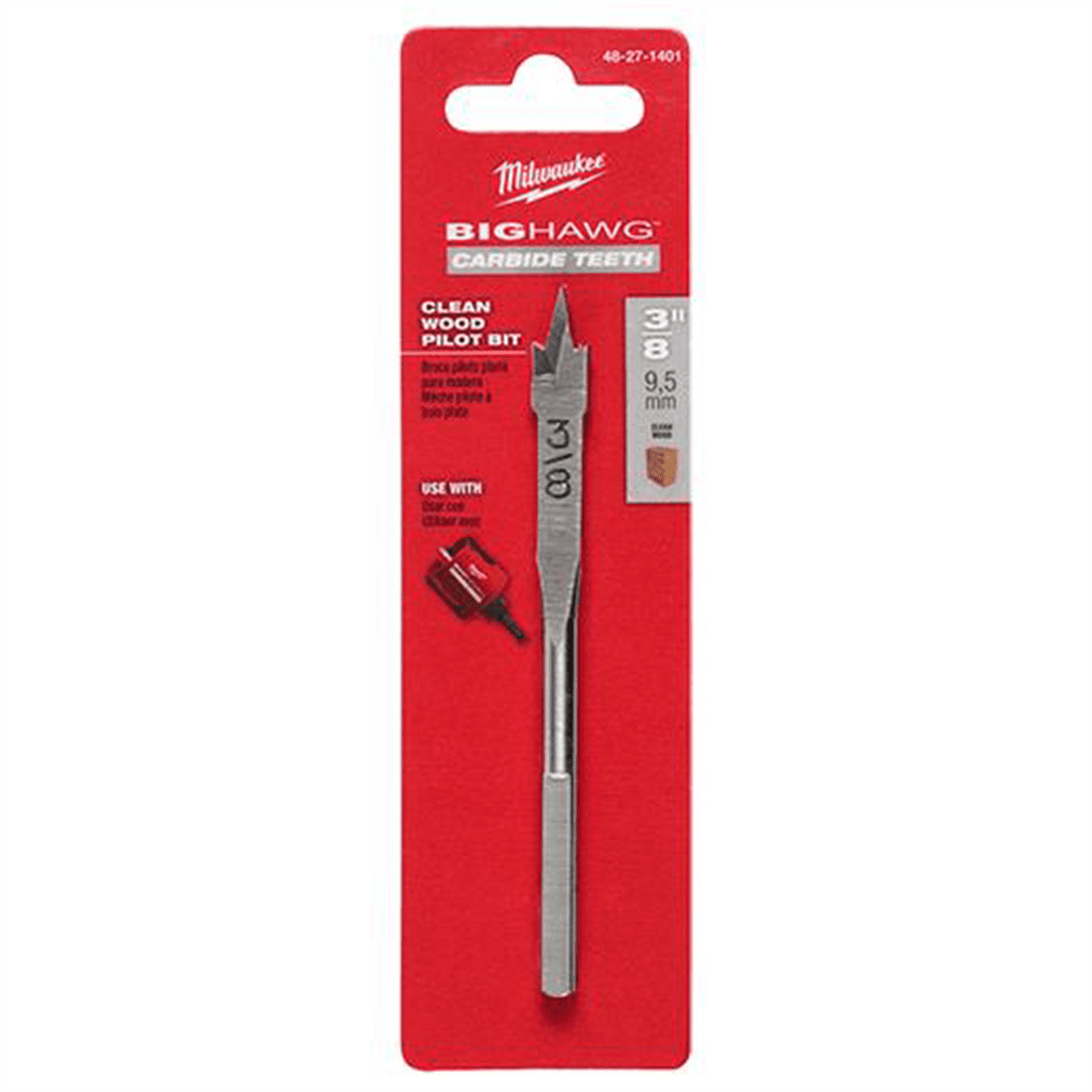 Milwaukee Tool BIG HAWG with Carbide Teeth Clean Wood Pilot Bit