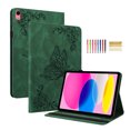 thumbnail image 1 of Feishell Smart Cover for iPad 10th Generation 10.9" (2022),Shockproof Butterfly & Flower Embossed Pattern PU Leather Folio Flip Card Slots Wallet Case Cover with Auto Wake Sleep,Green, 1 of 9