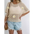 thumbnail image 4 of Mawalde Womens Crochet Tops Flower Hollow Out Cover Up Short Sleeve Knit Pullover Sweater Summer Beach Cover Up  One Size, 4 of 6
