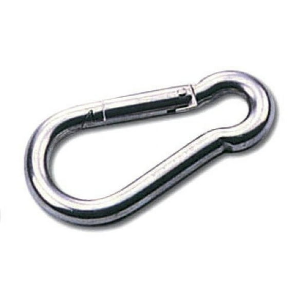 SBDs (Pack of 10) 1/4” (6.35 mm) Diameter, 2.25” Length Marine Grade T316 Stainless Steel Carabiner – Clip Snap Hook -Spring Loaded Karabiner- NOT for Lifting USE.