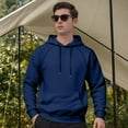 thumbnail image 2 of TOWED22 Men's Fleece Pullover Hoodie Loose Fit Soft Hooded Sweatshirt With Pockets(Navy,L), 2 of 9