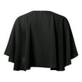 thumbnail image 5 of HNMKIU Elegant Long Layer Bridal Chiffon Wrap Shawl for Evening Parties Beach Coverups and Formal Events Lightweight Elegant Shoulder Wrap for Seasonal Wear Black,One Size, 5 of 5