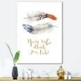 thumbnail image 2 of Designart ' Your VIbe Attracts Your Tribe Two Feathers ' Bohemian & Eclectic Canvas Wall Art Print, 2 of 4