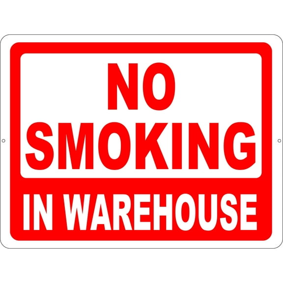 No Smoking in Warehouse Sign