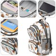thumbnail image 4 of Multicolor Cat White Pattern Backpack for School, Cute School Bag with Adjustable Shoulder Straps and Padded Back, 16.9"x12.6"x5.9", 4 of 5