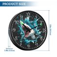 thumbnail image 3 of Voice Activated Clock with Glow Light 12 Inch Large Silent Wall Clock Battery Operated for Home Decor Aggressive Blue Shark, 3 of 8