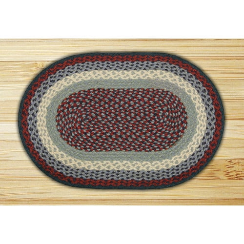 Earth Rugs Blue/Burgundy Braided Area Rug