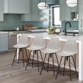 thumbnail image 5 of Andeworld Swivel Counter Bar Stools Set of 4 with Backs Mid Century Modern Armless Bar Height Side Chairs (26 inch,Grey), 5 of 7