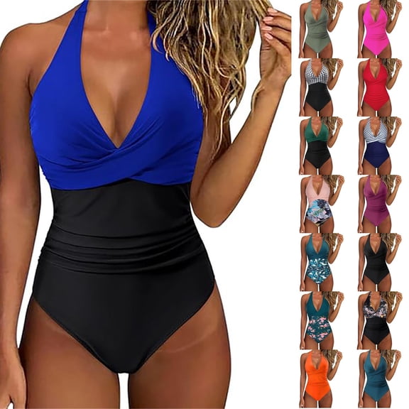 Women's One Piece Swimsuit Tight Fitting Backless Sexy Cross Color Bikini for Pool Party Beach,Army Green,L