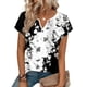 thumbnail image 5 of Camisetas de Manga Corta de Verano para las Mujeres No Posicionadas Impresas con Cuello en V de Color Sólido, Camisetas de Verano de Manga Corta de las Mujeres, 5 of 7