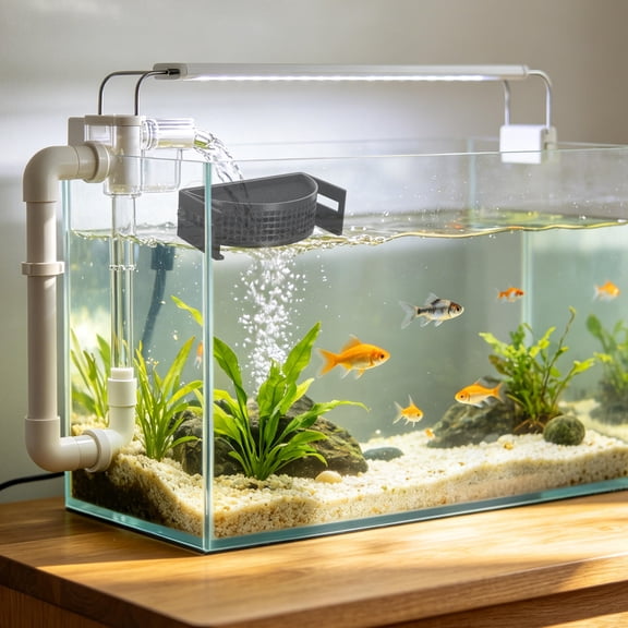 ELAYARD Black Aquarium Filter Diverter with Suction Cups for Fish Tank Flow Reduction and Easy Installation
