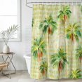 thumbnail image 4 of Palm Tree Bathroom Shower Curtains with 12 Hooks Polyester Waterproof Shower Curtain for Stalls and Bathtubs Yellow Rustic Summer Tropical Coconut Plants Decorative Bathroom Curtain 36x78 Inches, 4 of 9