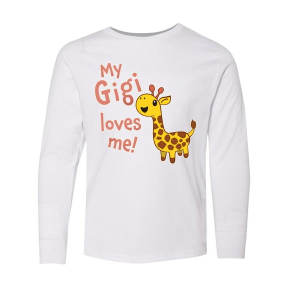 Inktastic My Gigi Loves me- cute giraffe Long Sleeve Youth T-Shirt