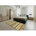 thumbnail image 5 of Ahgly Company Machine Washable Indoor Round Abstract Brown Gold Area Rugs, 4' Round, 5 of 7