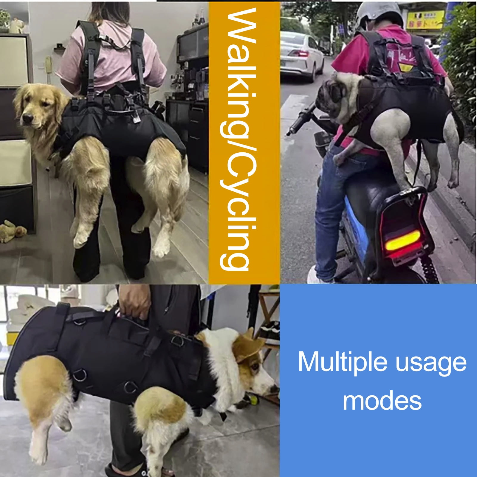 Pet Product Class Dog Sling Adjustable Horizontal Portable Dog Backpack Wearable Multifunctional Travel Front Support for Outdoor Adventures and Cycling