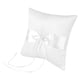 thumbnail image 1 of Wedding Pillows, White Bow Carrier with Faux Pearl, MultiUse 20*20CM, 1 of 5