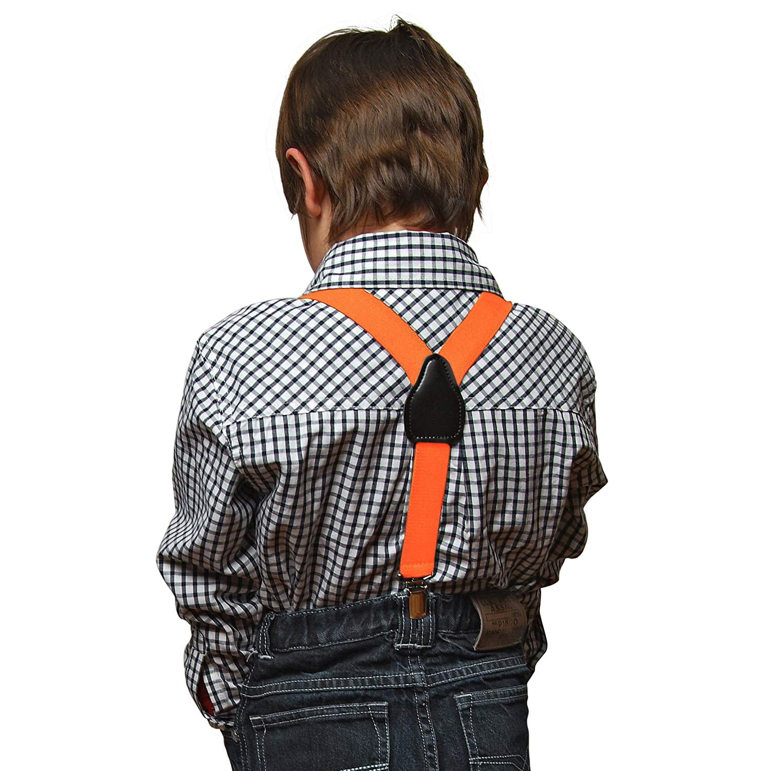 Hold’Em Suspender for Kids Boy Polished Clip Genuine Leather Crosspatch, Perfect for Tuxedo