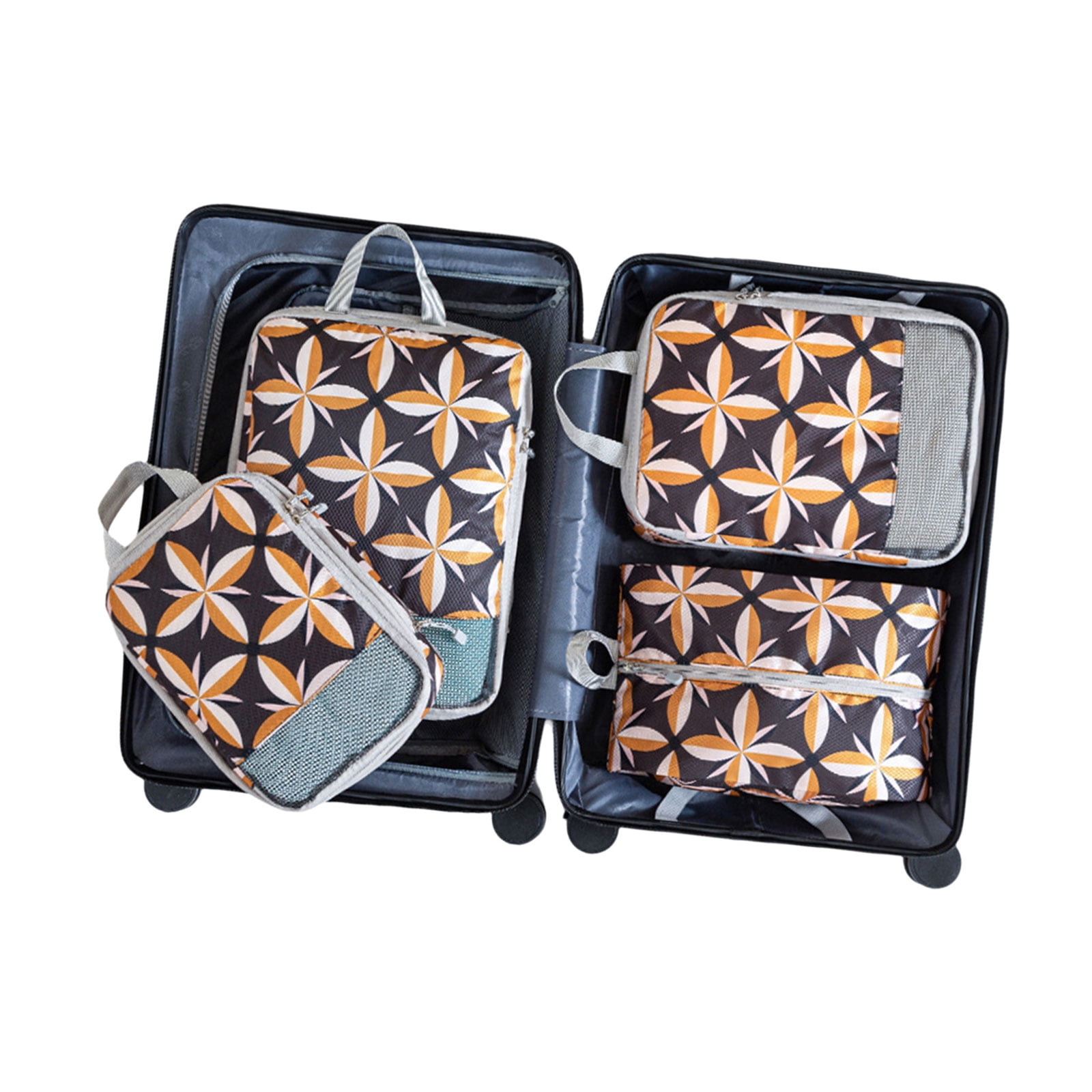 Set of 4 Travel Organizers Packing Bags Stylish Printing Travel Organizers Cubes For Clothes And Accessories