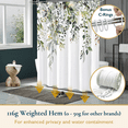 thumbnail image 5 of ComfiTime Shower Curtain with Hooks – Heavy-Duty Mold/Mildew-Resistant, Weighted-Hem Fabric Bathroom Curtain, Water-Repellent, Machine-Washable, Fade-Resistant, Hanging Vines Design, Sage, 72 x 72, 5 of 10