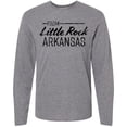 thumbnail image 3 of Inktastic From Little Rock Arkansas in Black Distressed Text Long Sleeve T-Shirt, 3 of 5