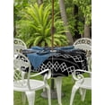 thumbnail image 3 of Outdoor Tablecloth with Umbrella Hole for Patio/Picnic/Party/Camping, Black Boho Waterproof Table Cloth Round Cover Washable, Vintage Ethnic Tribe Abstract Art Geometric (Dia 60"), 3 of 8