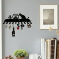 thumbnail image 5 of IVV Kitty-Themed Metal Wall Rack with 10 Hooks – Black Metal Organizer Featuring Adorable Cat & Goldfish Silhouettes, Wall-Mounted Key & Utility Hook Rack (1 Pack), 5 of 6