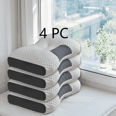 Pillow for Sleep Apnea, Deep Sleep Pillow, Sleep Apnea Pillow, Ergonomic Pillow for Neck and Shoulder, Pillow for Side, Back, Stomach Sleepers(4 PC)