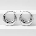 thumbnail image 6 of Cate & Chloe Jacqueline 18k White Gold Plated 21mm Hoop Earrings for Women, Gift for Her, 6 of 9