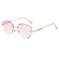 thumbnail image 5 of Butterfly Diamond Gold Reading Glasses 2.50 Gradient Pink Frameless Ultra-light Blue Light Blocking Readers +2.5 for women, 5 of 8