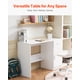 thumbnail image 2 of VEVOR Escritorio 1050 x 440 x 751 mm para Niños, Mesa de Estudio de Madera con Cajón y Estante Ajustable Mesa Rectangular para Niños para Dibujar, Leer y Escribir en el Hogar y Dormitorio, Blanco, 2 of 9