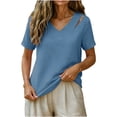 thumbnail image 6 of BUIGTTKLOP Womens Tops Short Sleeve Shirts Casual V Neck T Shirts Lightwieght Loose Fitted Tees, 6 of 6