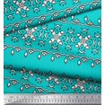 thumbnail image 2 of Soimoi Poly Georgette Fabric Floral Block Print Fabric by Yard 52 Inch Wide, 2 of 3