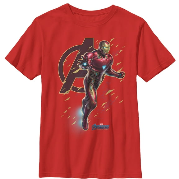 Boy's Marvel Avengers: Endgame Iron Man Flight Ready  Graphic Tee Red X Small