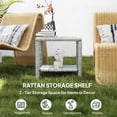 thumbnail image 4 of Dark Grey Rattan Coffee Table w/ Glass Top & Storage | 18.9" Outdoor Patio Table for Porch, Balcony, Deck, 4 of 7