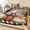 Beige,Oatmeal,Pumpkin,Charcoal, variant on Twin Sze Fitted Sheet Set - Halloween 2 Piece Bedding Sets 16" Deep Pocket Fitted Sheet with 1 Pillowcase, Fall Spooky Pumpkin Bats Ghost Horror Plaid Black Brushed Microfiber Hotel Luxury Bed Sheets