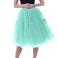 thumbnail image 4 of Bovxnpu Plus Size Skirts For Women, Women's High Waist A-Line Skirt Flared Midi Skirt, Womens Pleated Gauze Knee Length Skirt Adult Dancing Skirt Free Size, 4 of 4
