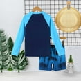 thumbnail image 6 of Hiijoy Boys Long Sleeve Two Piece Swimsuit Rash Guard & Board Shorts Beach Bathing Suit, Sizes 7-12, 6 of 7