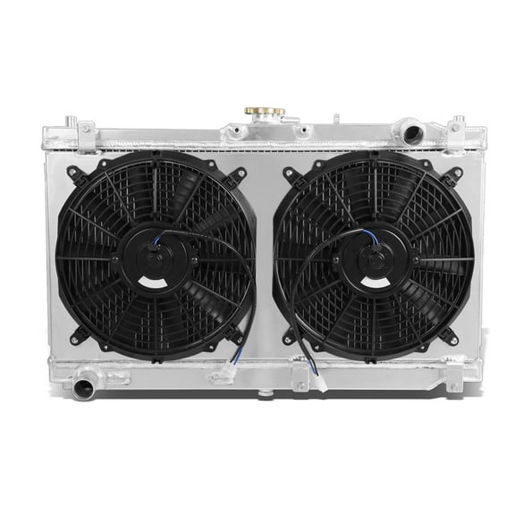 DNA Motoring For 99-05 Mazda Miata MX-5 MT Full Aluminum 2-row Radiator W/Cooling Pull Fan Shroud