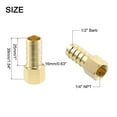 thumbnail image 2 of Uxcell 2 Pack Brass Hose Barb Fitting, 1/2" Bard x 1/4" NPT Female Hose Connector, 2 of 6