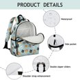 thumbnail image 4 of Multicolor Cat Head Blue Pattern Cute School Backpack Bag for School with Padded Back and Adjustable Shoulder Straps 15.25"x11.5"x5.25", 4 of 5